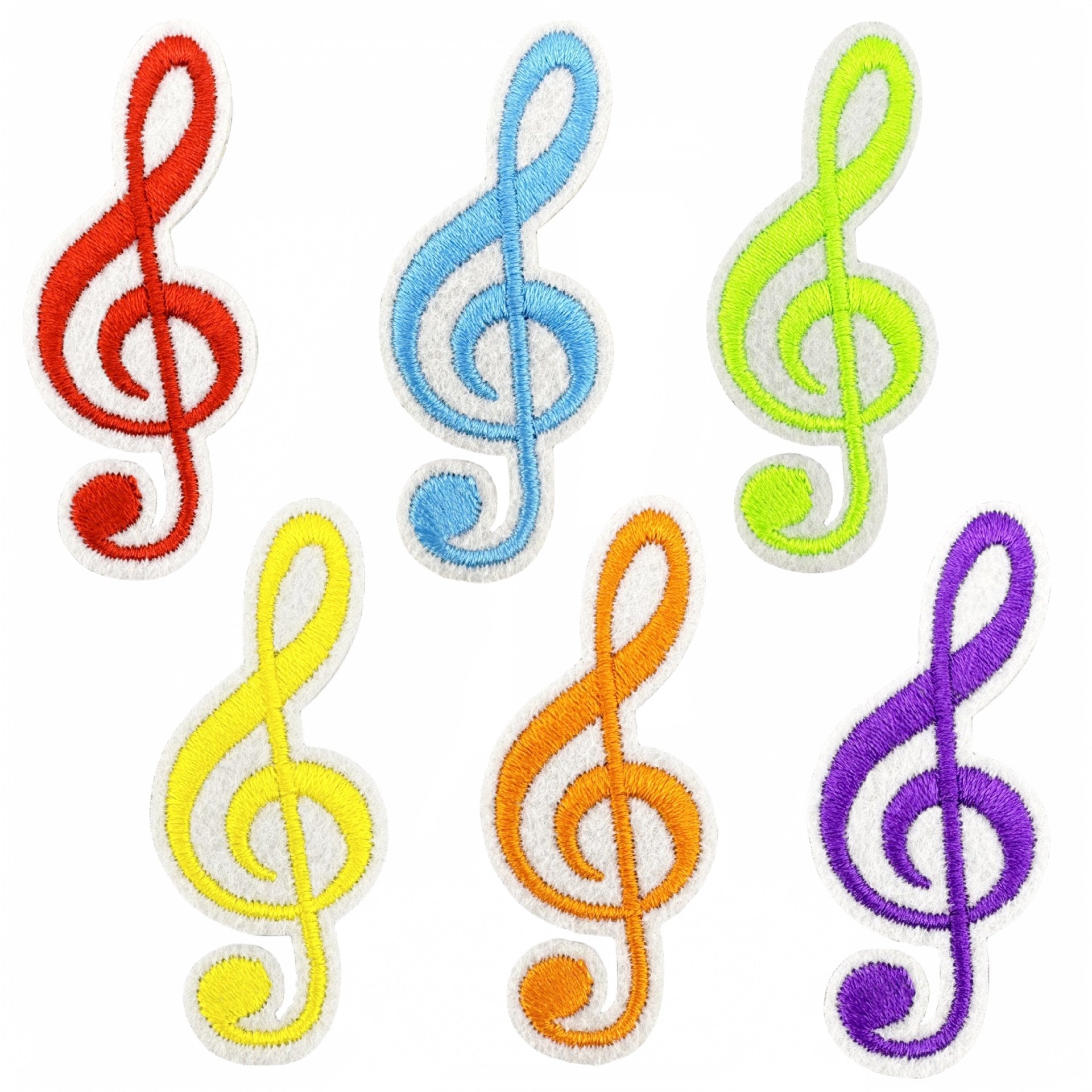 colorful music note embroidered patches iron on