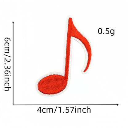 colorful music note embroidered patches iron on