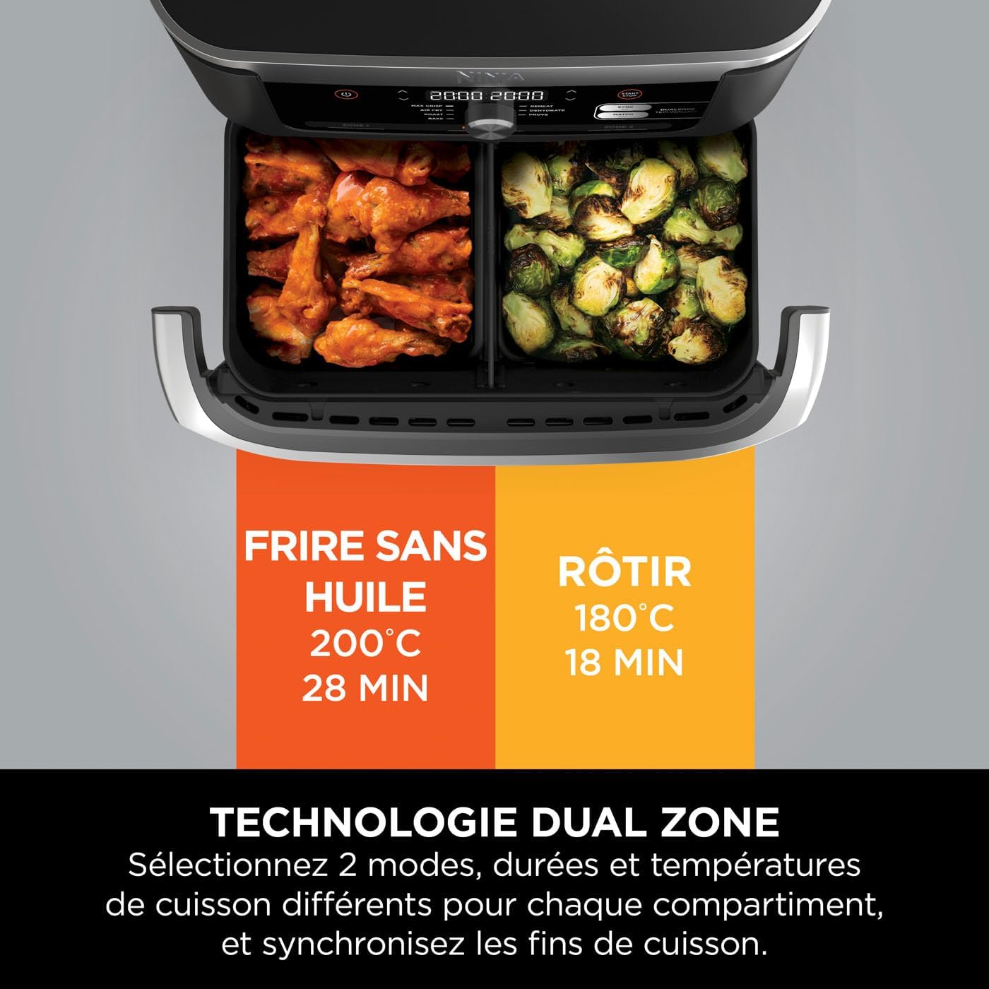2026 NINJA Foodi AF500EU – Friteuse à Air Chaud FlexDrawer 10,4 L, Double Zone avec Séparateur Amovible, 7 Fonctions de Cuisson – Édition Limitée Haute Performance