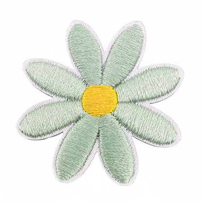 daisy flower embroidered patches multicolor floral set iron on