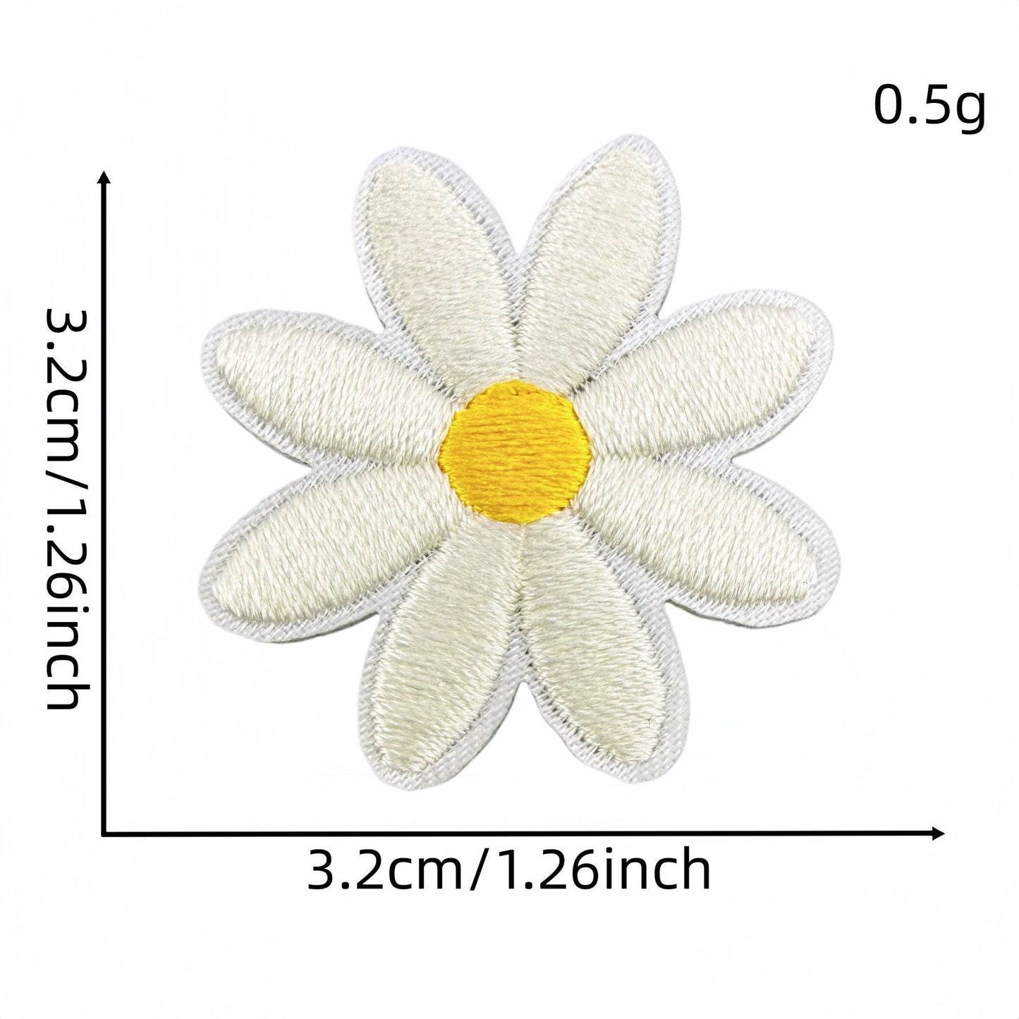 daisy flower embroidered patches multicolor floral set iron on