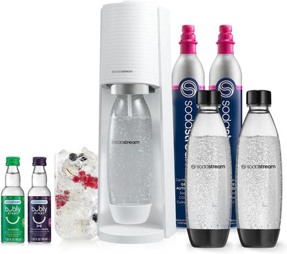 2026 SodaStream Terra Machine à Eau Pétillante Bundle (Noir), avec CO2, Bouteilles Compatibles Lave-Vaisselle et Arômes Bubly Drops