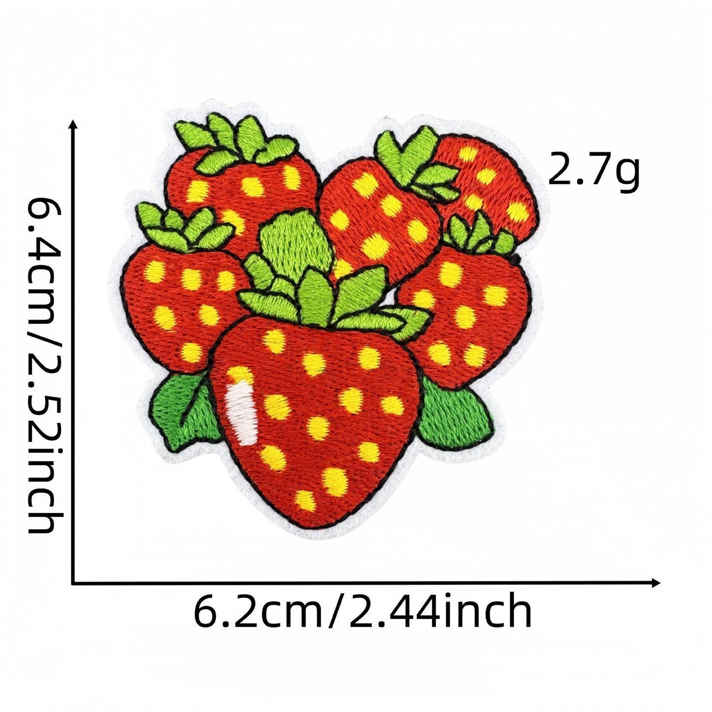 strawberry embroidered patches fruit design set iron on