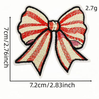 red bow embroidered patches iron on multicolor