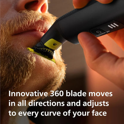 2026 Philips OneBlade 360 Pro, Wet & Dry, coupe, contourne et rase avec le peigne de précision 20 longueurs et l'affichage LED, QP6552/15