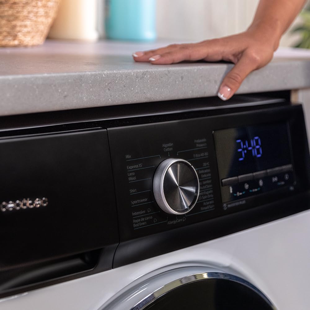 Cecotec Bolero Dresscode 10500 Inverter Steel A. Lave-linge 10 kg Steel, 1400 tr/min, Moteur Inverter Plus, Vapeur, Classe A.