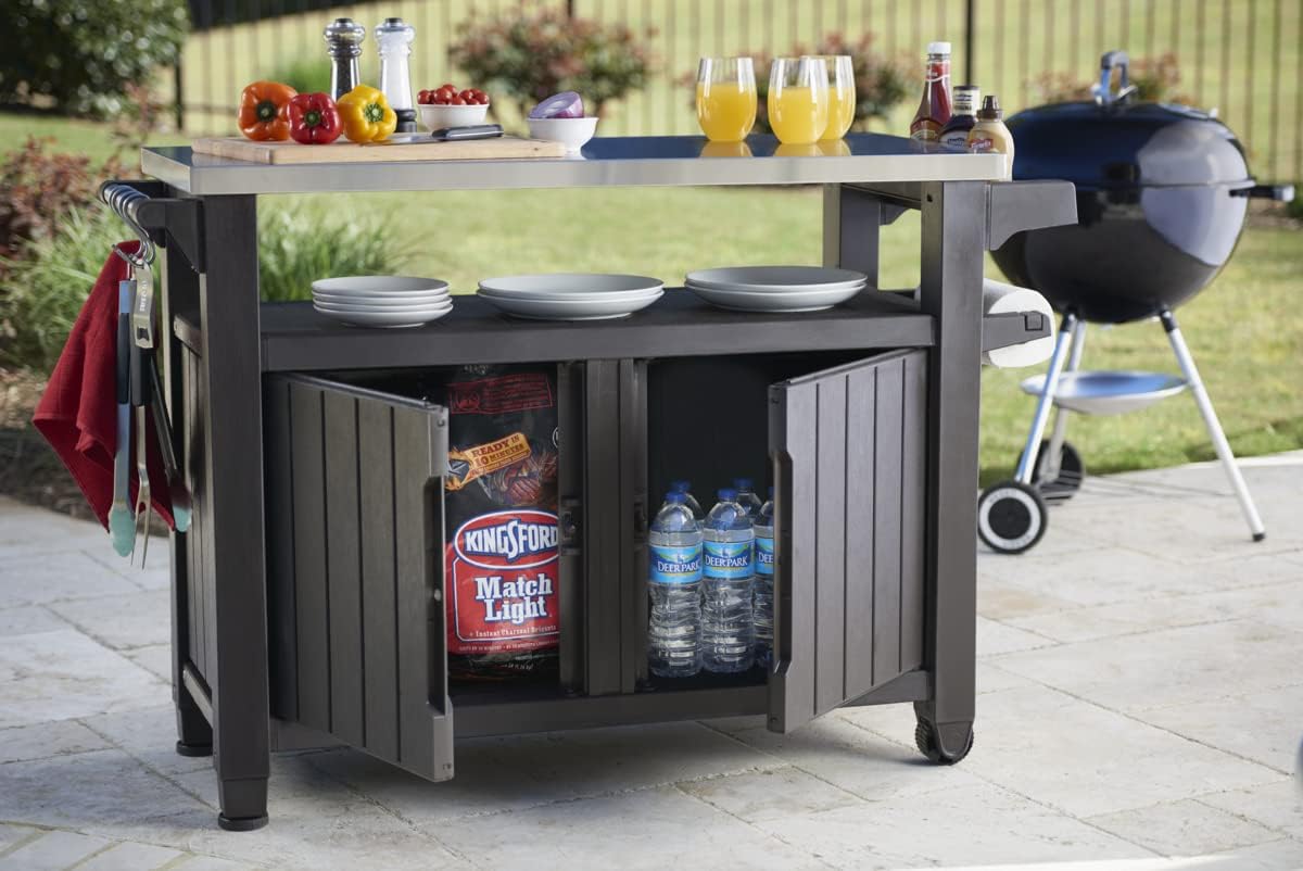 2026 Keter Unity XL – Desserte Barbecue 316L, Rangement 207L + Plan de Travail Inox, Édition Limitée