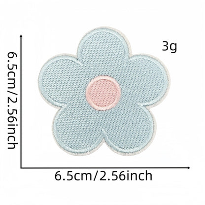 pastel flower embroidered patches peel and stick self adhesive