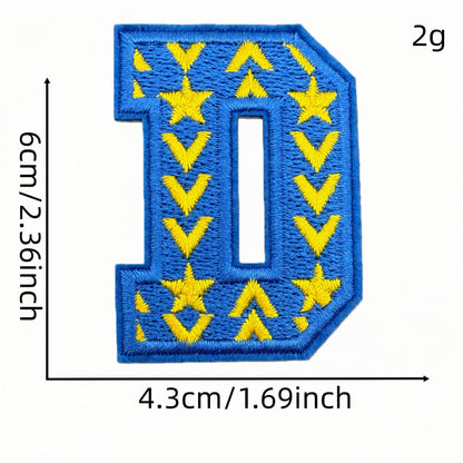26 letter embroidered patches polka dot pattern A to Z iron on
