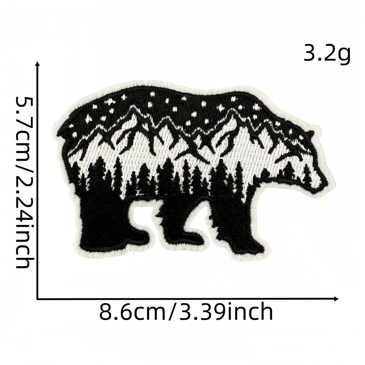 scenic bear embroidered patches nature landscape design iron on