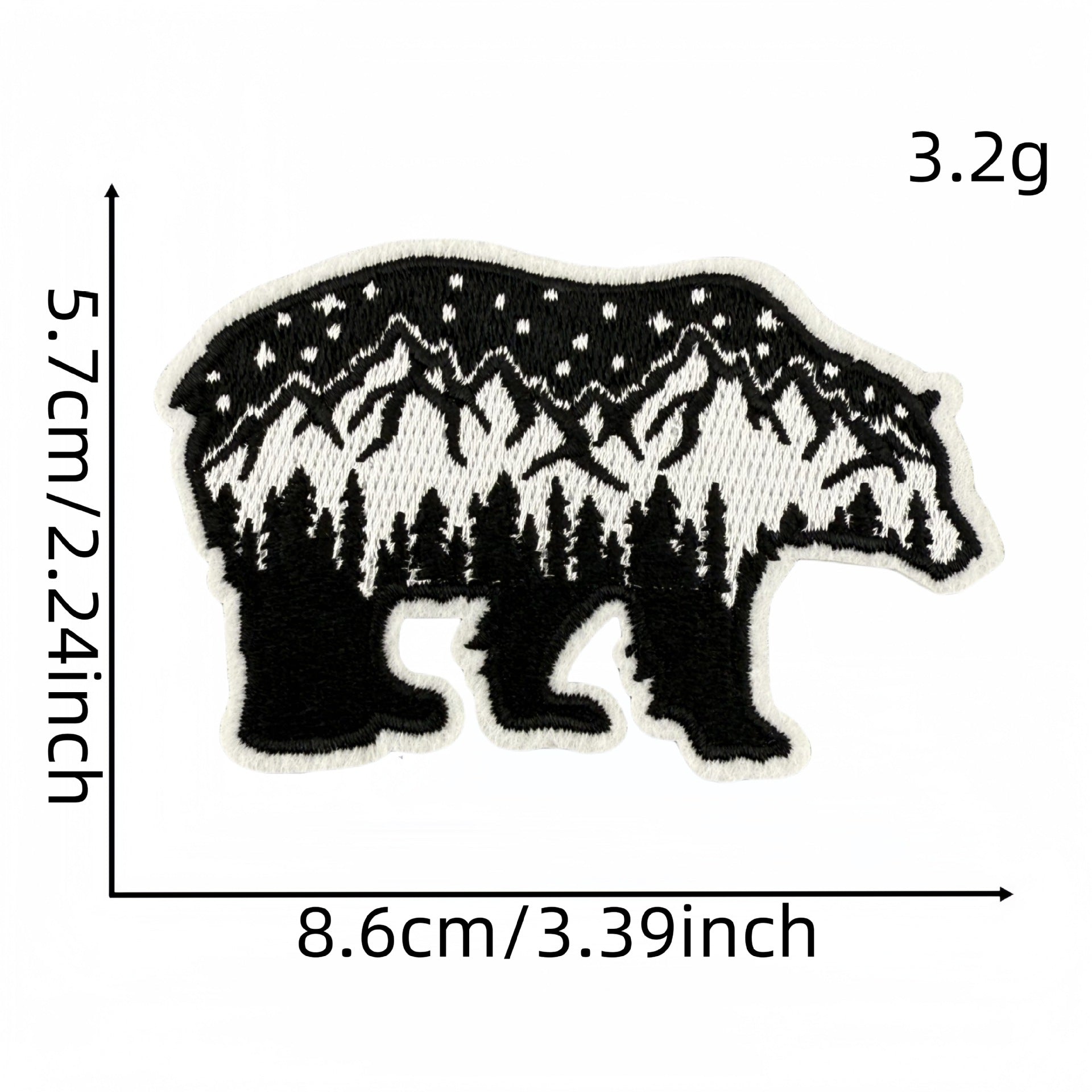 scenic bear embroidered patches nature landscape design iron on