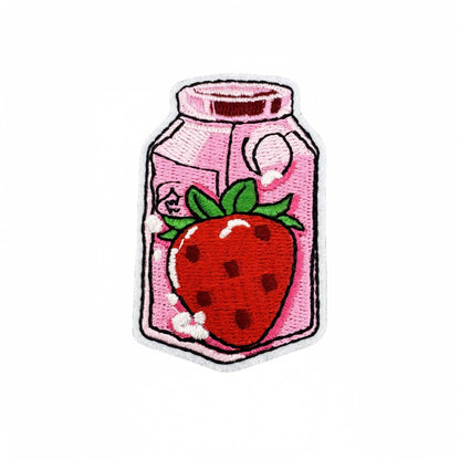 strawberry embroidered patches fruit design set iron on