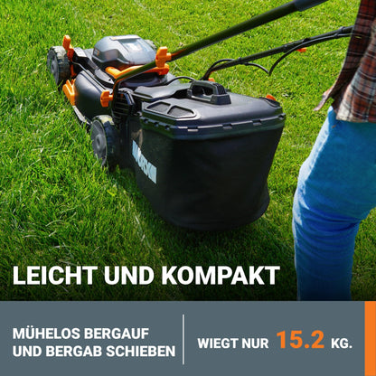 Tondeuse à gazon sans fil WORX WG743E 40V (2026) – Tondeuse à gazon professionnelle avec fonction mulching et batterie PowerShare – Tonte de pelouse sans fil – Idéale pour les jardins jusqu'à 500 m²