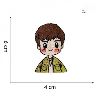 cartoon character embroidered patches iron on couple style