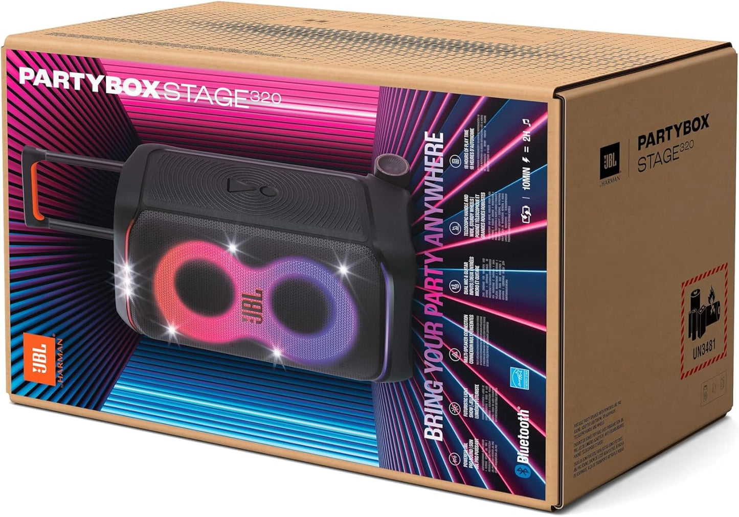 PartyBox Club 120,Enceinte portable de soirée,poignée pliable ergonomique,jeu de lumières,12 heures d'autonomie,résistante aux éclaboussures IPX4,noir,Prise européenne (Type C) -