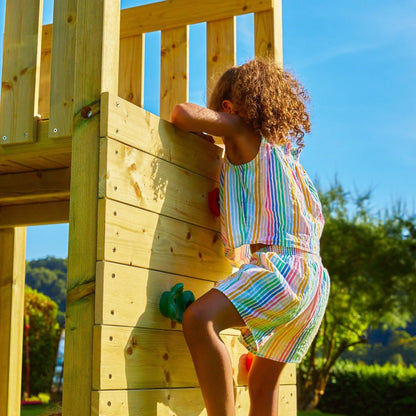 Structure d’escalade en bois TP Skywood avec toboggan ondulé - certifiée FSC®