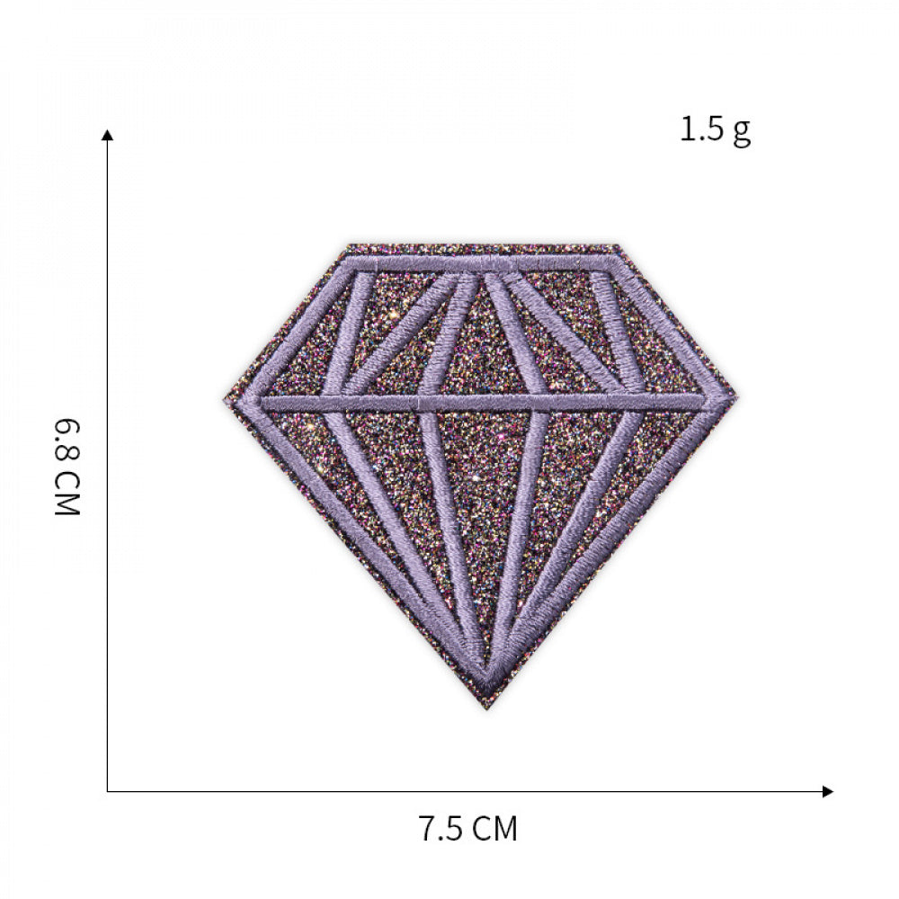 colorful diamond embroidered patches iron on