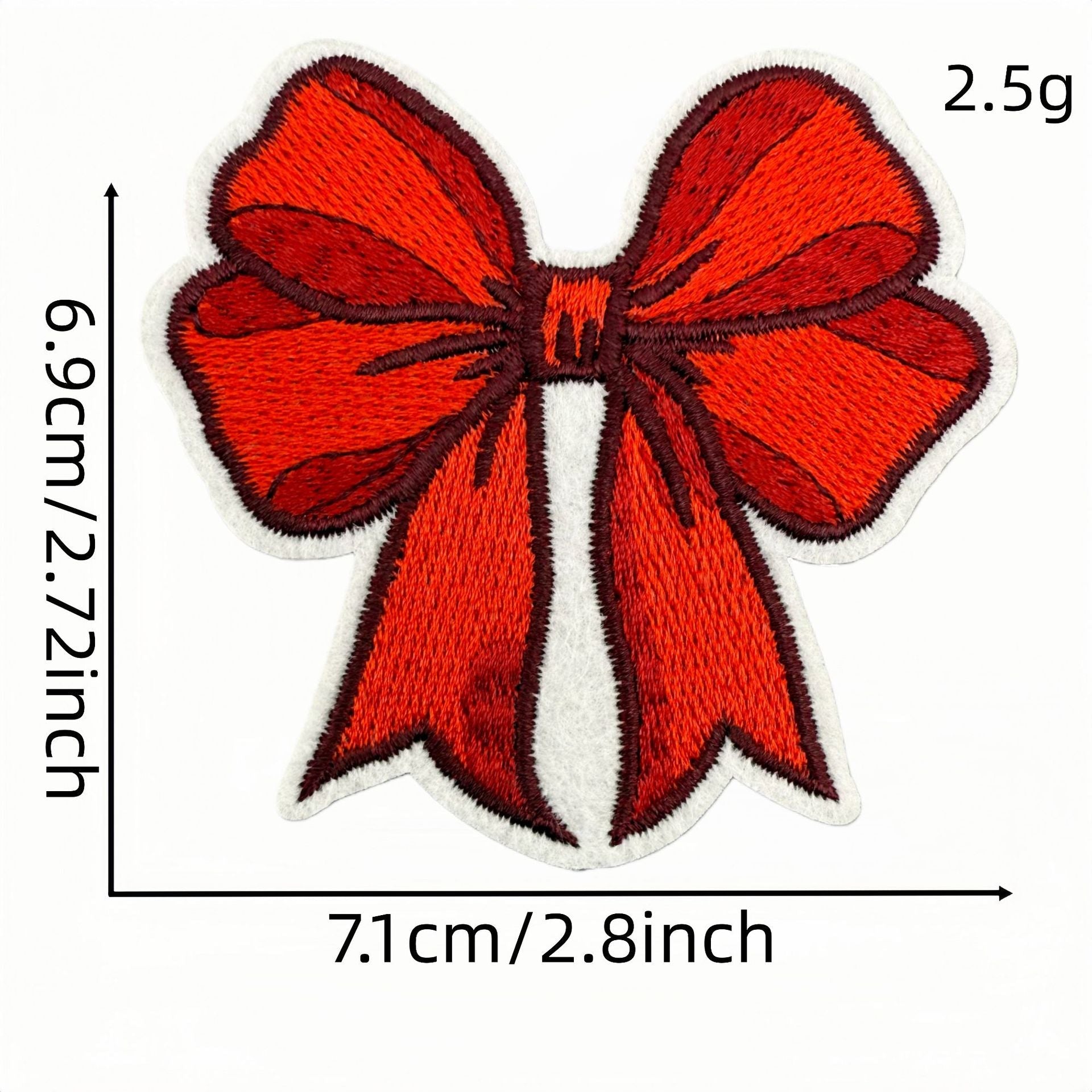 red bow embroidered patches iron on multicolor