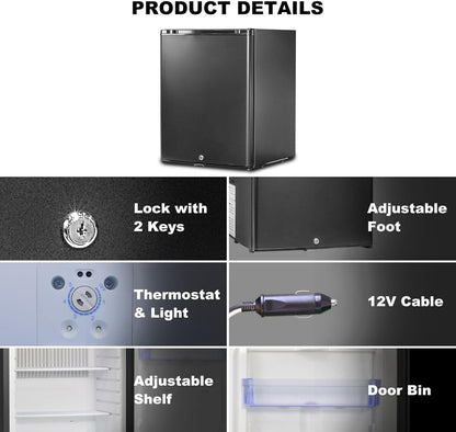 Frigo 12V,Réfrigérateur Camping 12V 220V 40L,Frigo Caravane,Mini Frigo de Chambre,Frigo 12V Camping Car,Réfrigérateur pour Voiture,Van,Fourgon,Bureau,Gîte - Noir -