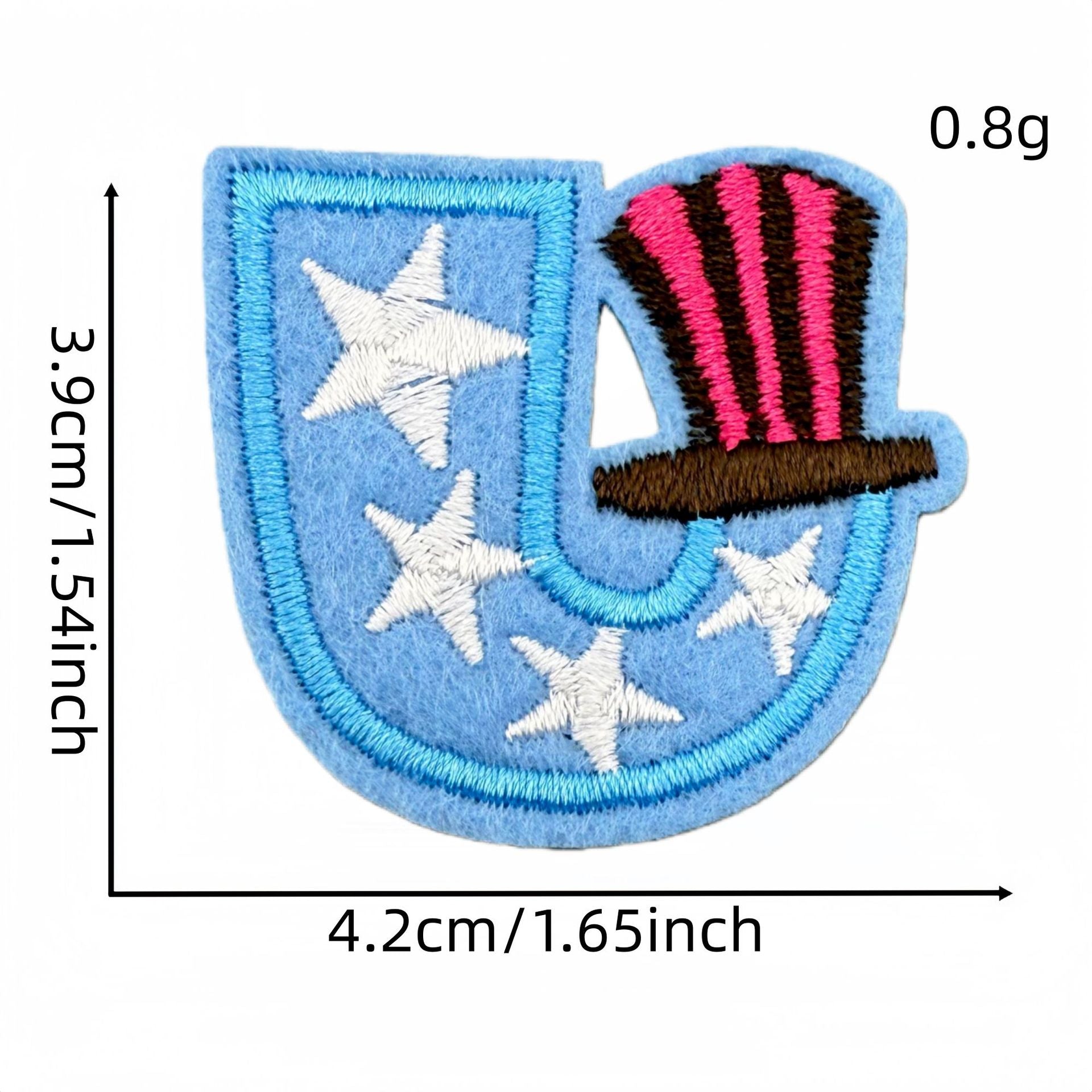 colorful alphabet embroidered patches A to Z letter design iron on