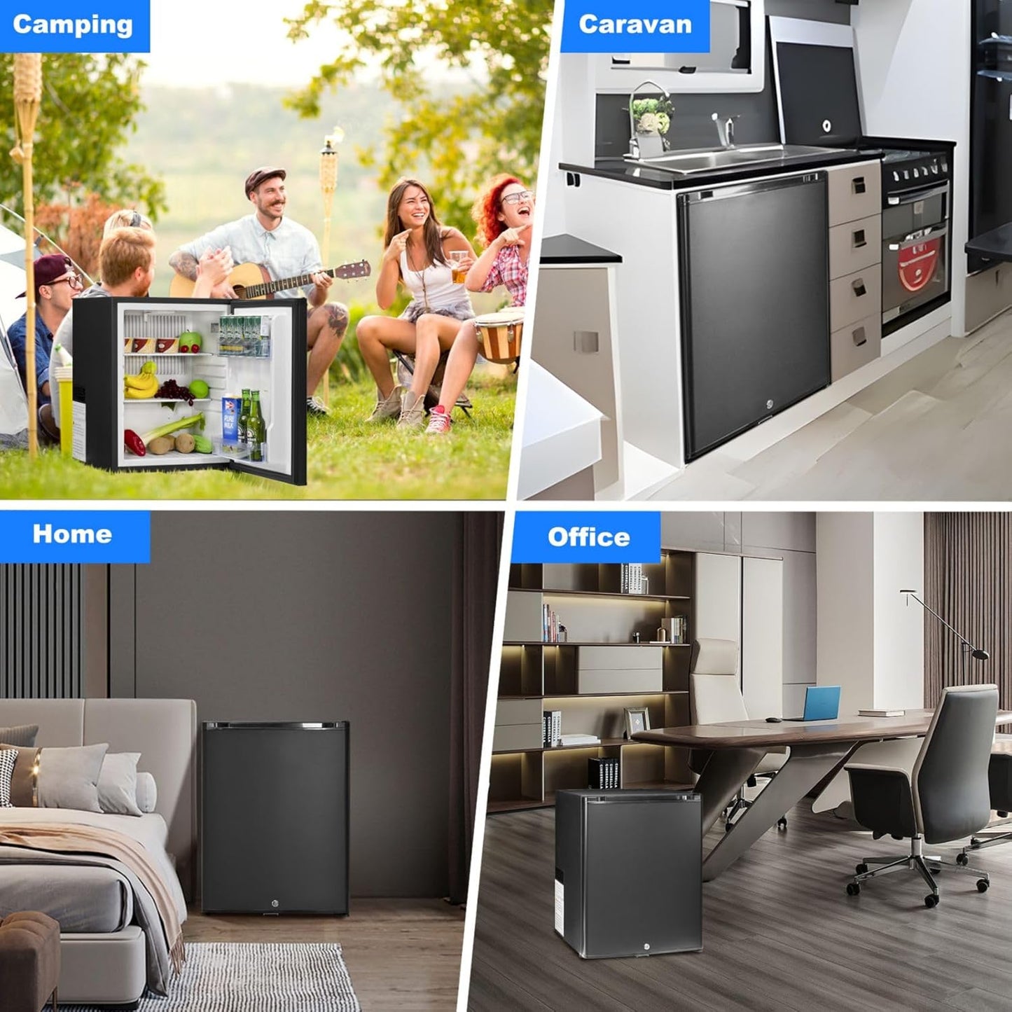 Frigo 12V,Réfrigérateur Camping 12V 220V 40L,Frigo Caravane,Mini Frigo de Chambre,Frigo 12V Camping Car,Réfrigérateur pour Voiture,Van,Fourgon,Bureau,Gîte - Noir -