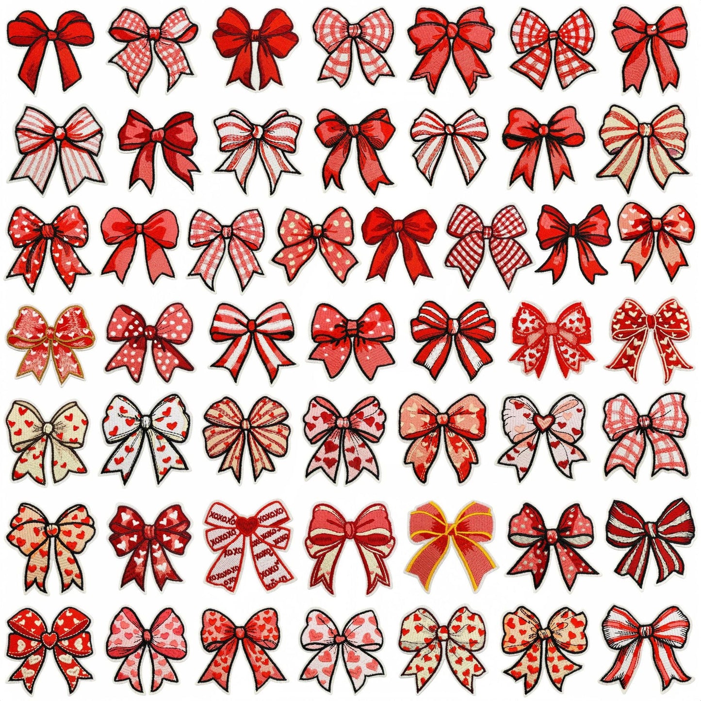 red bow embroidered patches iron on multicolor
