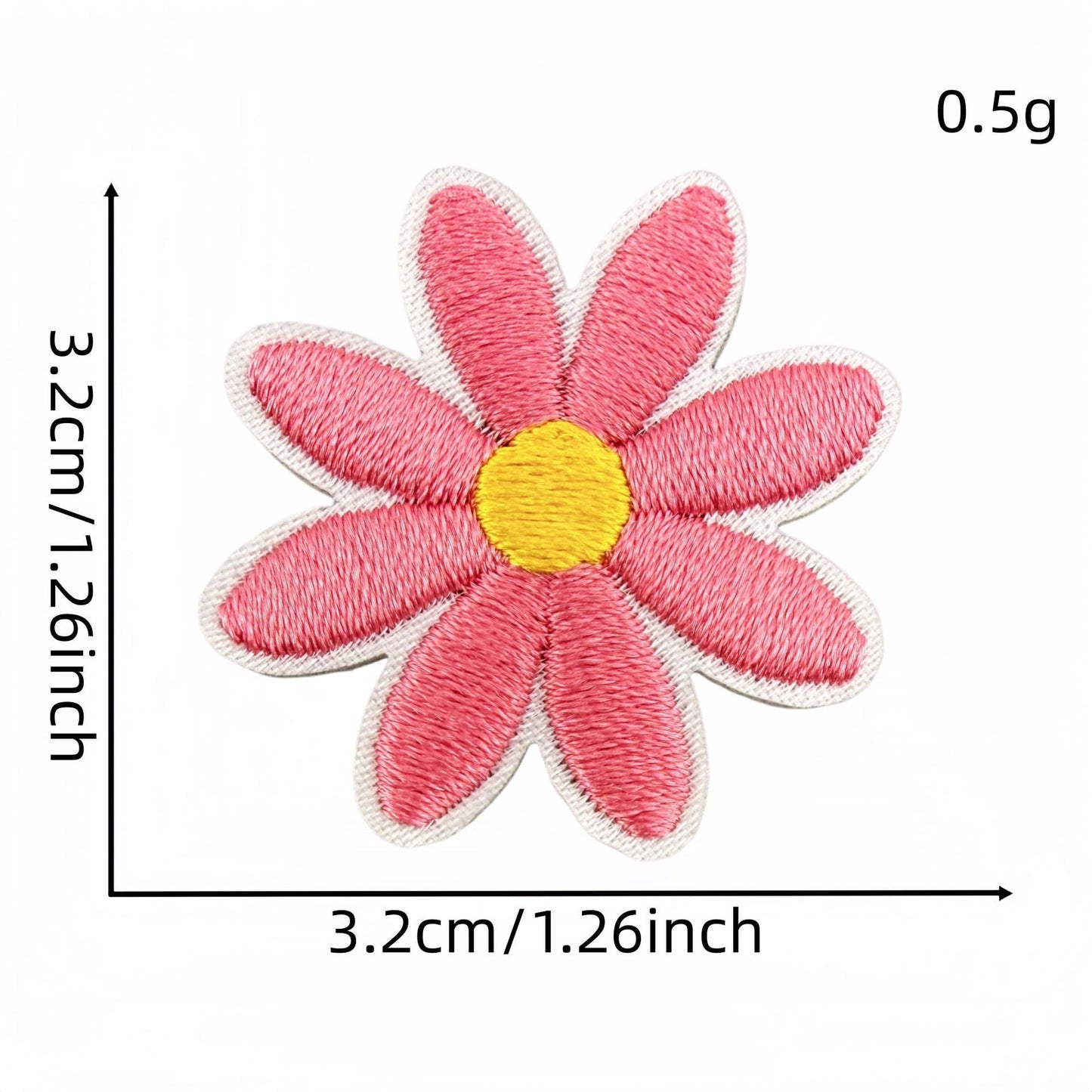 daisy flower embroidered patches multicolor floral set iron on