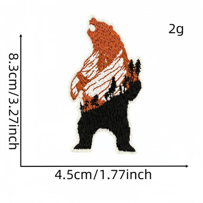 scenic bear embroidered patches nature landscape design iron on