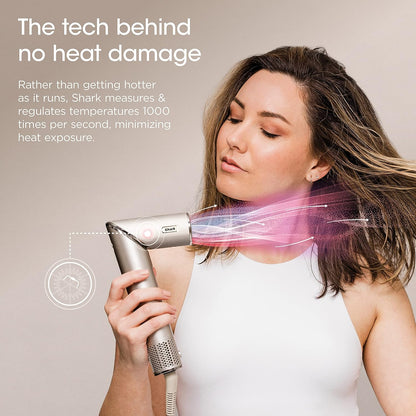 2026 Système de coiffage et de séchage Shark HD430 FlexStyle, sèche-cheveux brosse puissant et multi-styler avec boucleurs Auto-Wrap, brosse plate, brosse ovale et embout concentrateur, coloris Stone
