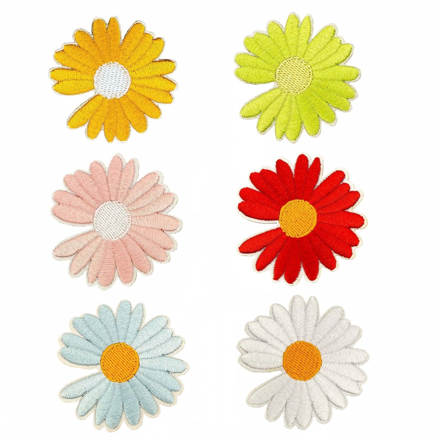 colorful daisy embroidered patches peel and stick self adhesive