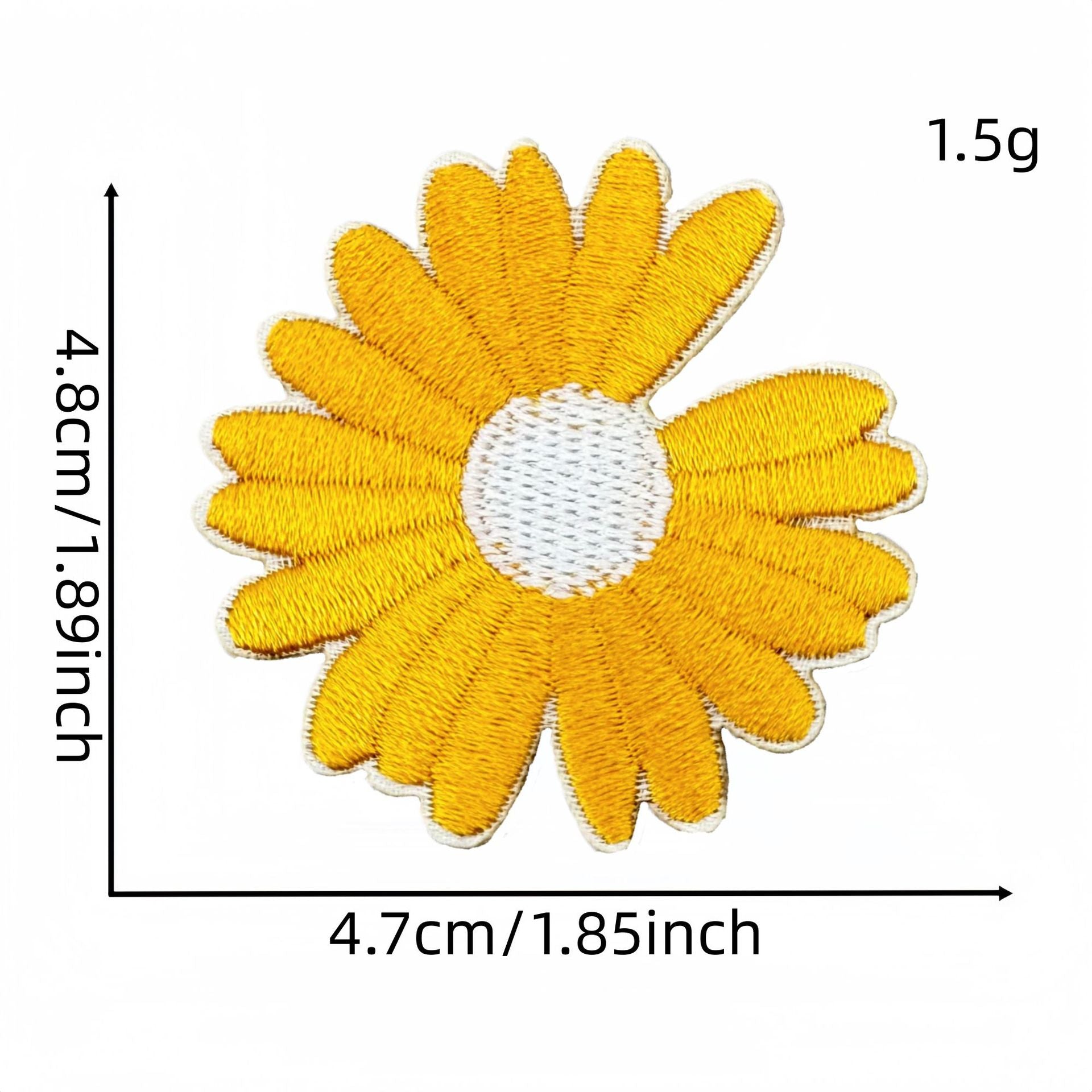 colorful daisy embroidered patches peel and stick self adhesive