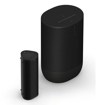 2026 Pack Portable Sonos – Move 2 et Roam 2 (Noir) : Enceintes Portables Wi-Fi et Bluetooth, Étanches, Autonomie Longue Durée, Son Stéréo Puissant