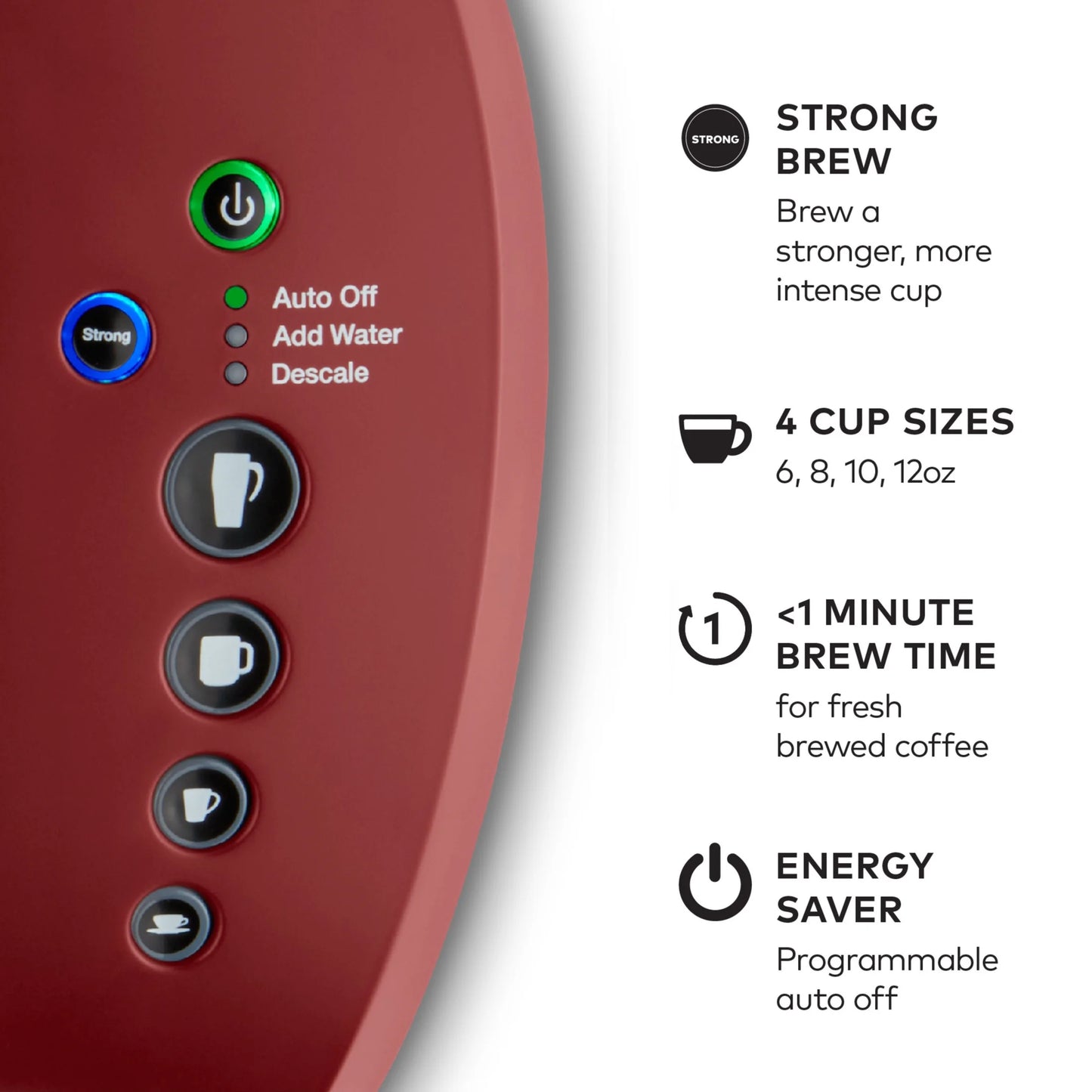 2026 Keurig K-Select Machine à Café à Dosettes K-Cup à Service Unique – Édition Vintage Rouge, Grand Réservoir et Fonction Strong Brew pour un Café Plus Intense