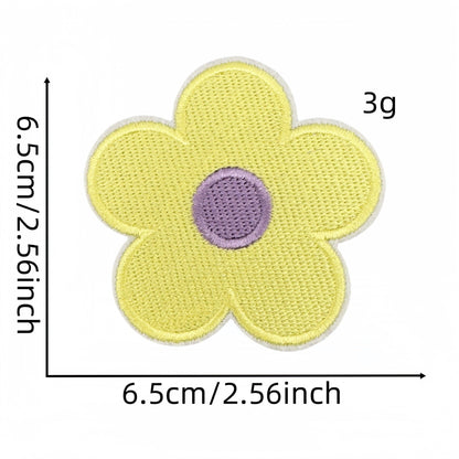 pastel flower embroidered patches peel and stick self adhesive