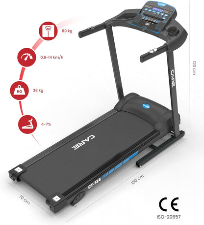- Tapis de Course connecté -Pliable-Vitesse maximale 14 Km/h- Tapis de Marche Électrique Inclinable et Pliable - 12 programmes d’entraînements -3 inclinaisons