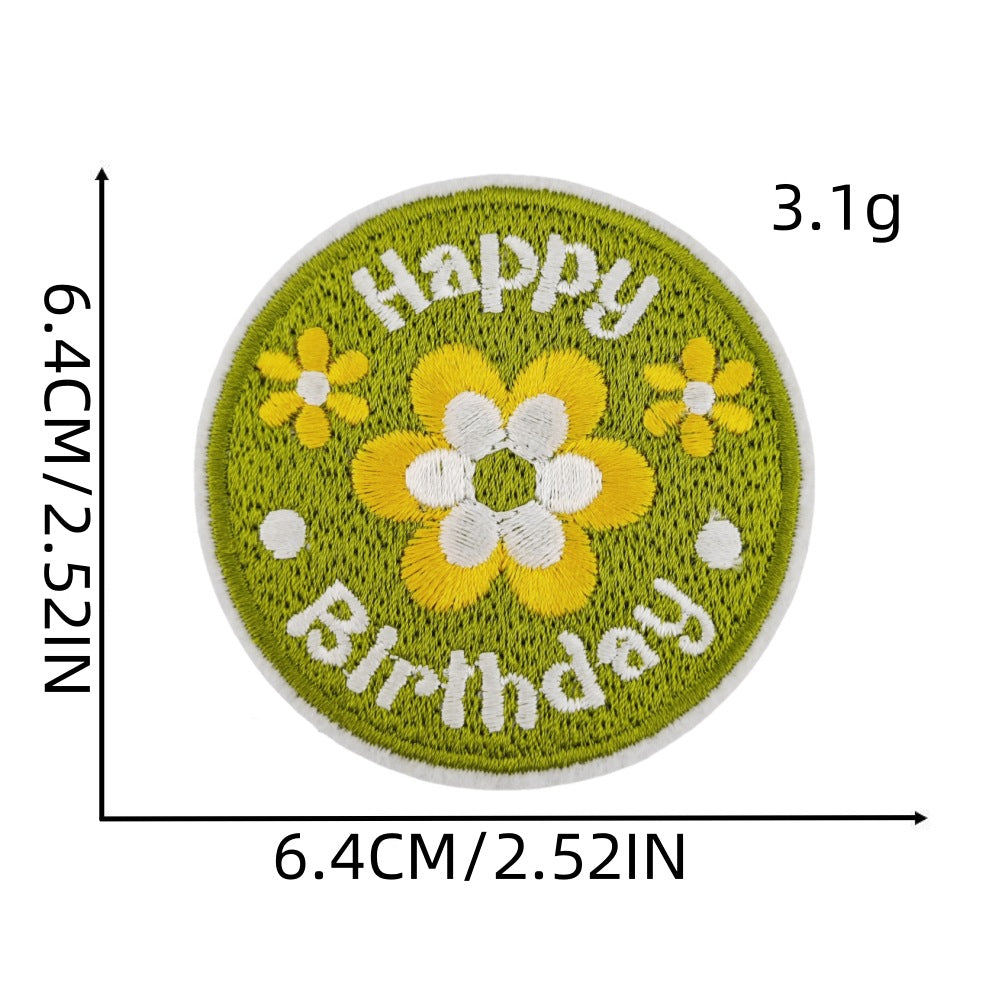 birthday party embroidered patches celebration theme iron on