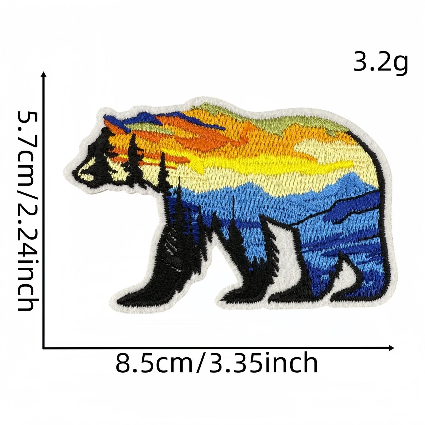scenic bear embroidered patches nature landscape design iron on