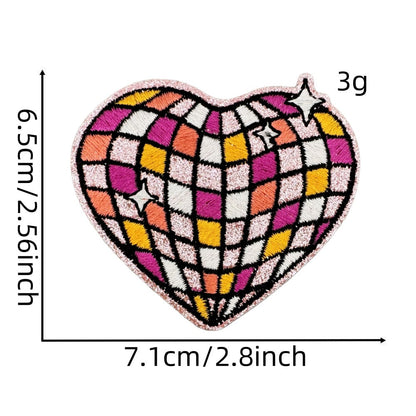 checkered fruit embroidered patches sparkling design iron on