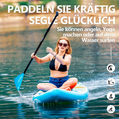 Planche de SUP COOLCAA 2026 (354 cm x 86 cm x 15 cm) avec accessoires SUP haut de gamme, capacité de charge jusqu'à 210 kg, idéale pour adultes et adolescents de tous niveaux.
