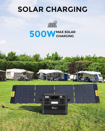 F2400 Station électrique portable CA 2400W (4800W Pic),Station Silencieux Solaire 2048Wh LiFePO4,Groupe Générateur Électrique Onduleur Alimentation de Secours à Domicile Camping