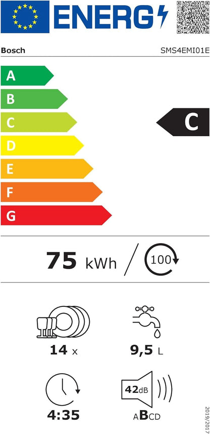 2026 Bosch SMS4EMI01E – Lave-Vaisselle Série 4, 14 Couverts, Silence Plus 42 dB, Inox, Édition Limitée