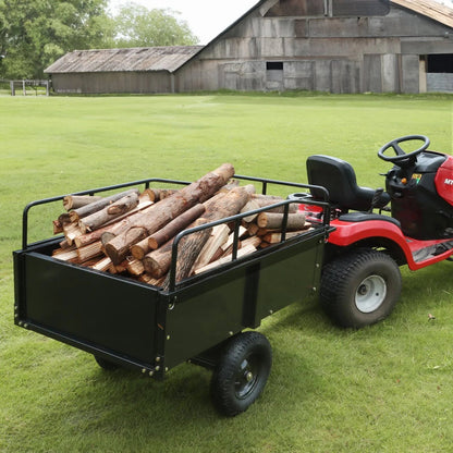 Remorque basculante VEVOR robuste pour VTT, chariot en acier, 750 livres, 15 pieds cubes, remorque utilitaire de jardin avec côtés amovibles pour quad - Fabriqué aux États-Unis