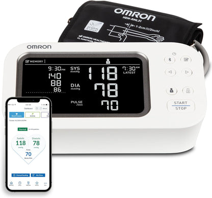 2026 OMRON Platinum Tensiomètre Bras Supérieur – Manchette Cliniquement Validée pour la Pression Artérielle – Utilisez l’Application OMRON Connect pour Mesures Illimitées Gratuites