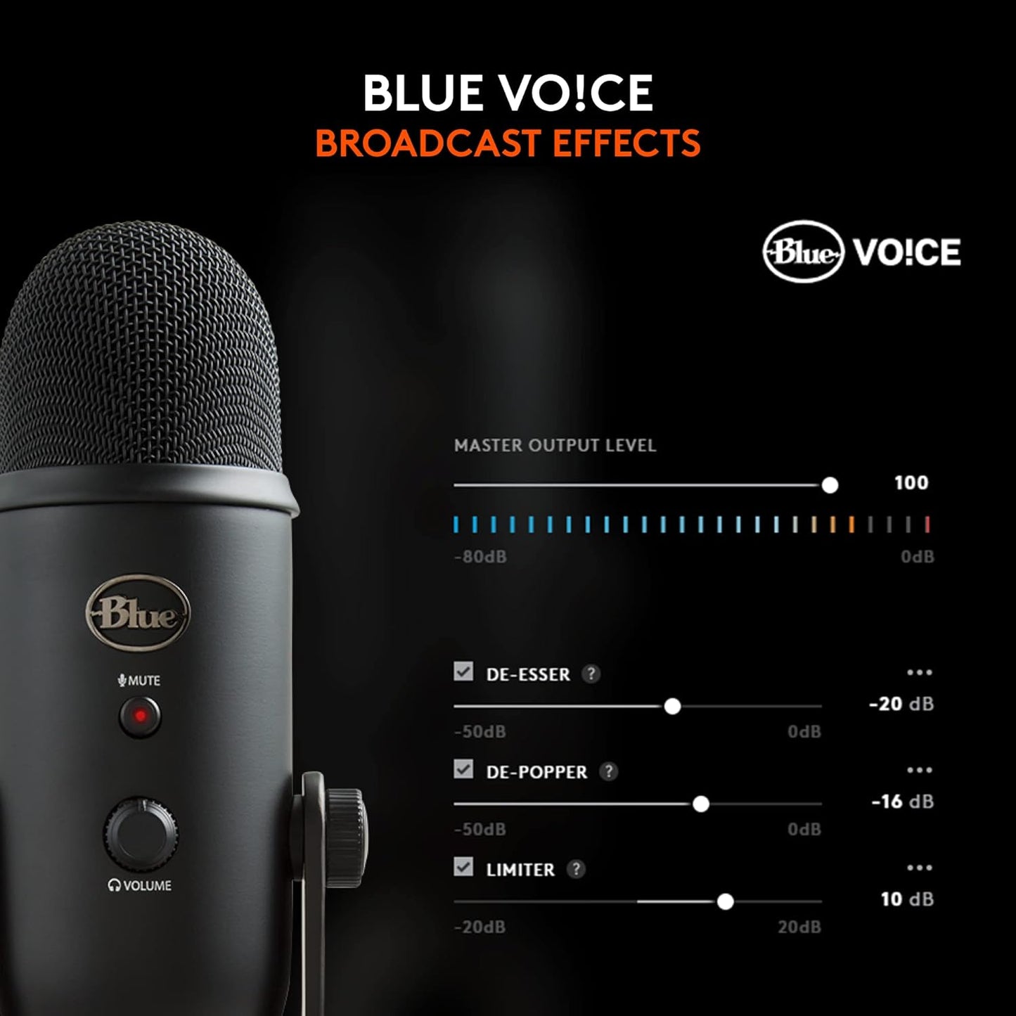 2026 Logitech for Creators Microphone USB Blue Yeti (Noir)