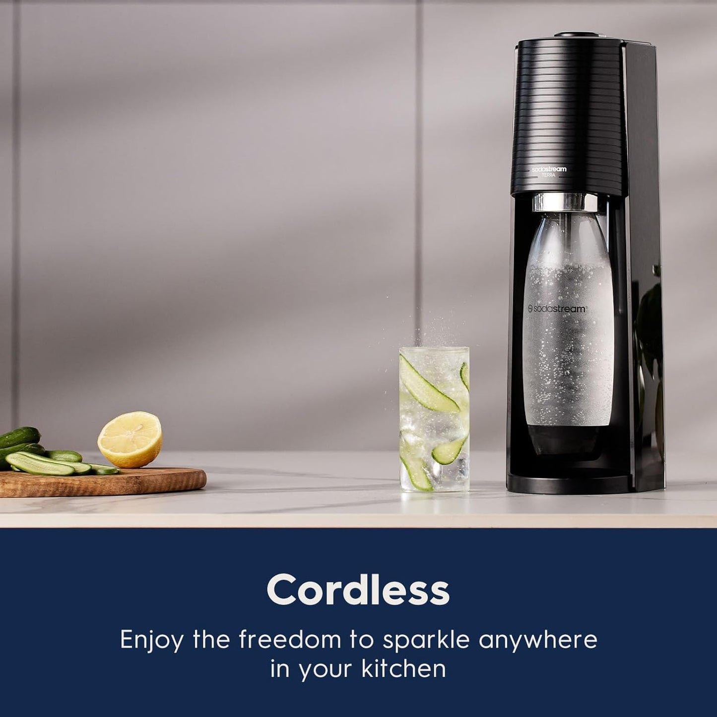 2026 SodaStream Terra Machine à Eau Pétillante Bundle (Noir), avec CO2, Bouteilles Compatibles Lave-Vaisselle et Arômes Bubly Drops