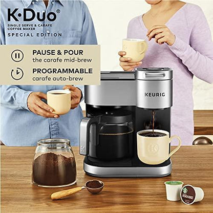 2026 Keurig K-Duo Édition Spéciale – Machine à Café Tasse & Carafe, Finition Argentée, Brassage Fort, Édition Limitée