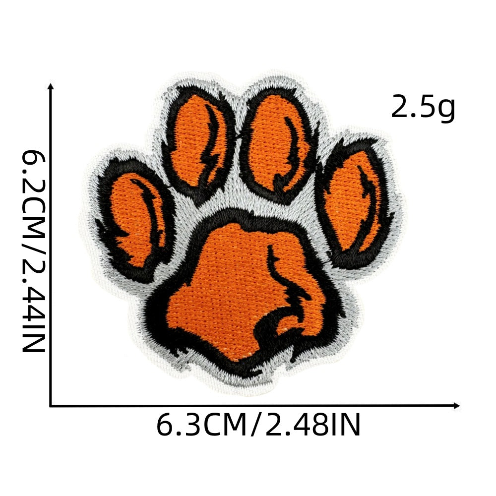 colorful animal paw print embroidered patches iron on