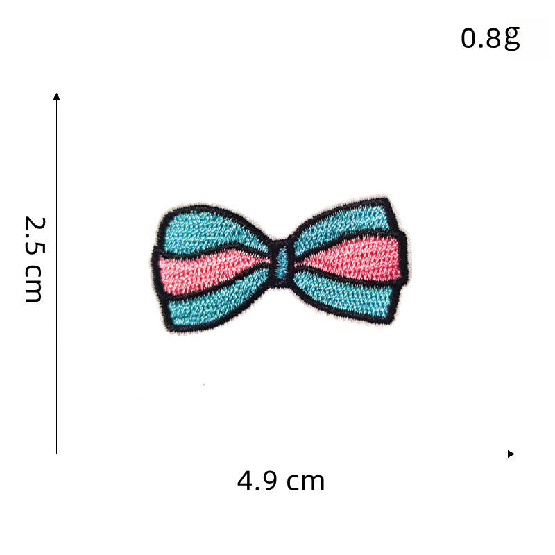 colorful bow tie embroidered patches multicolor design iron on
