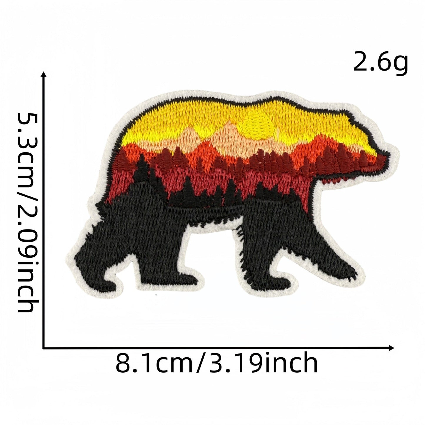 scenic bear embroidered patches nature landscape design iron on