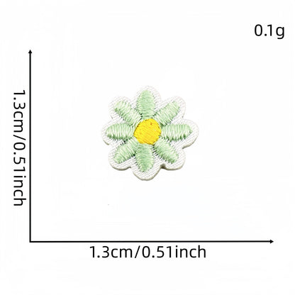 daisy flower embroidered patches multicolor floral set iron on
